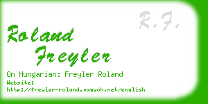 roland freyler business card